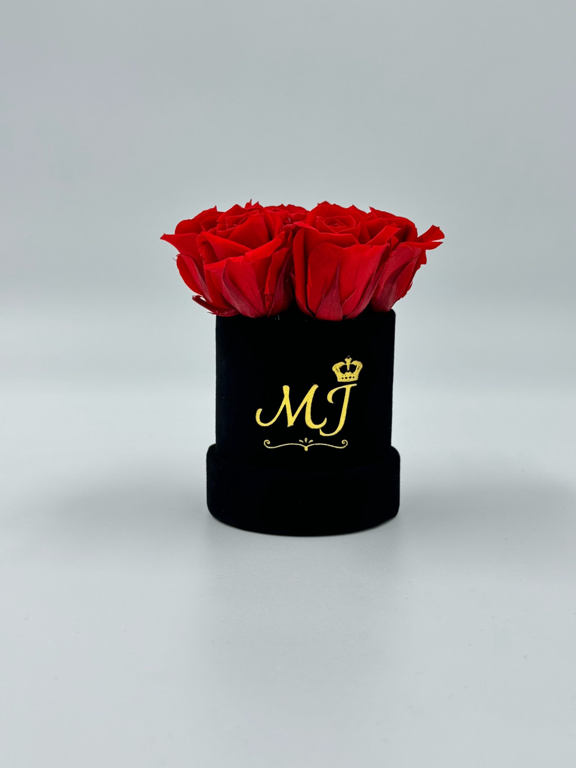 Beauty Mini Red Roses Bouquet (Small Black Box) 1 PBNB1-Petite-boite-noir-bouquet-roses-rouges