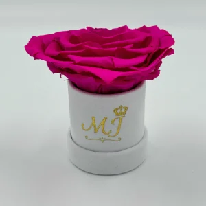 Beauty Jumbo Pink Heart Rose Small White Box