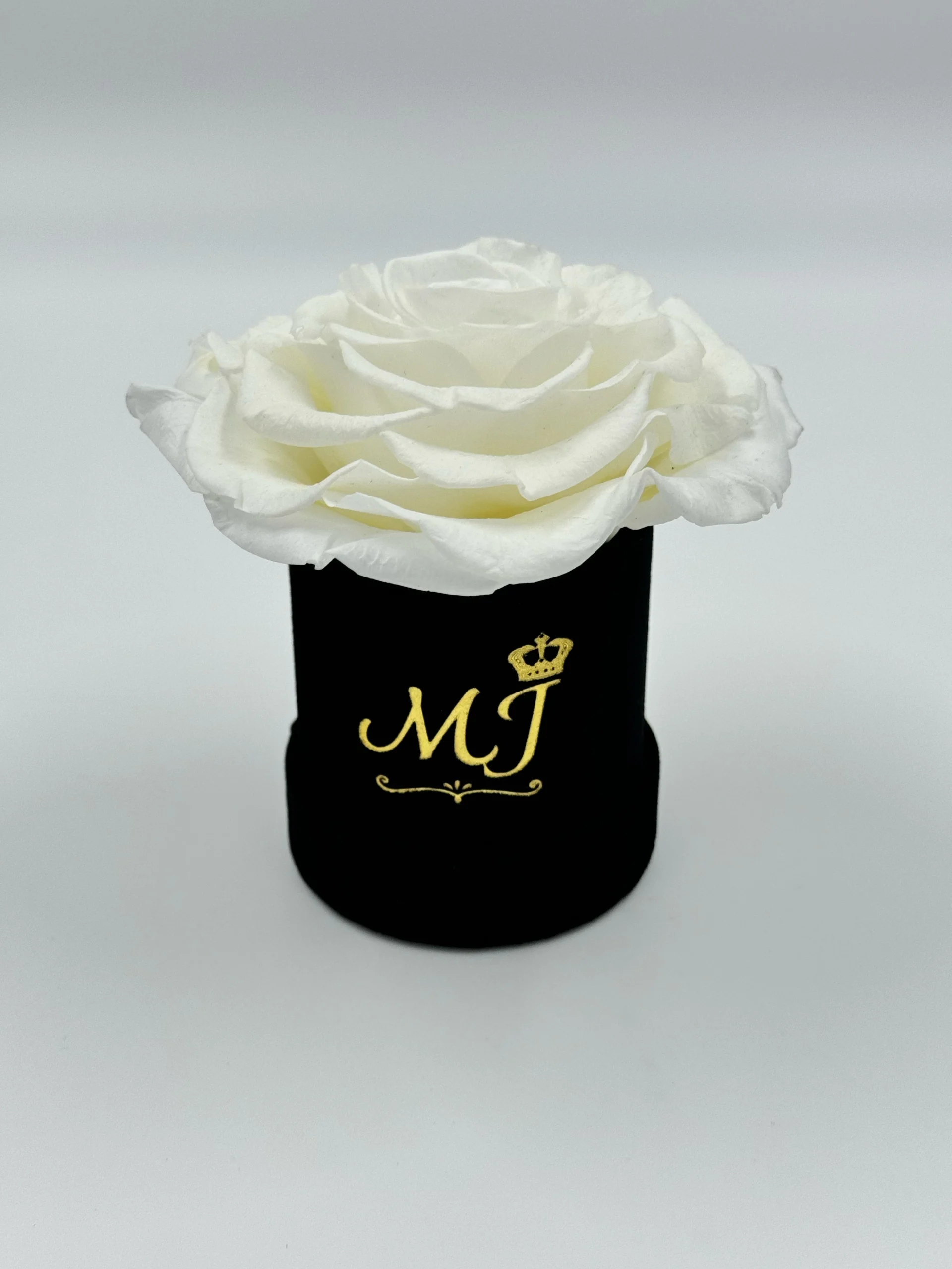 Purity Jumbo White Rose Small Black Box 1 PBN-JR-W1-Petite-boite-noir-jumbo-rose-blanche