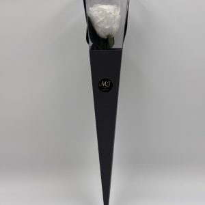 Eternal Rose Purity White with Stem (Black Triangular Packaging)